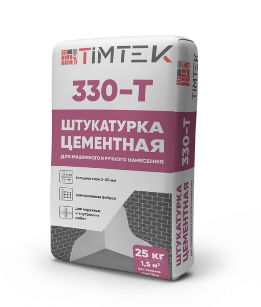 картинка Tim Tek 330 Штукатурка цементная для машинного и ручного нанесения 5-40мм 25кг от магазина Одежда+